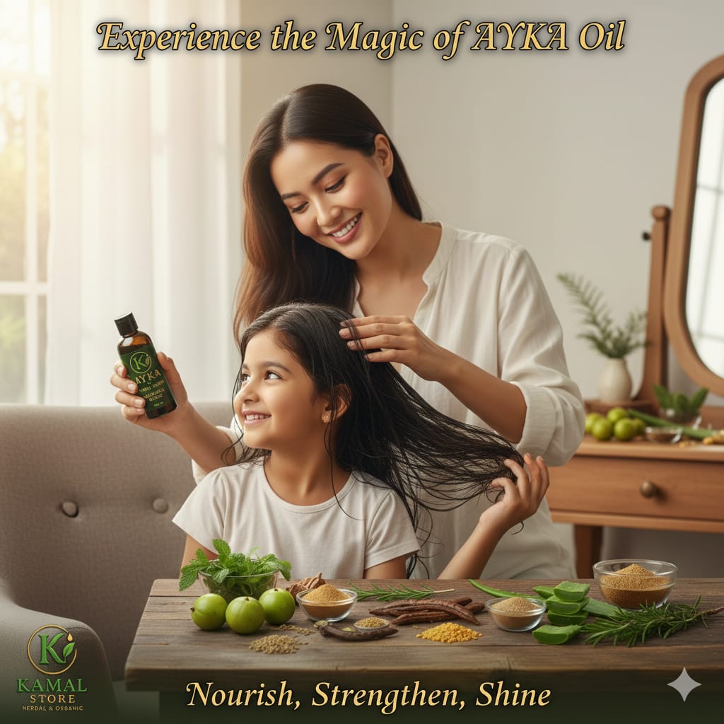 Ayka 120ML Premium Organic Hair Growth Oil for Intensive Hair Fall Control and Regrowth - Kamal Store