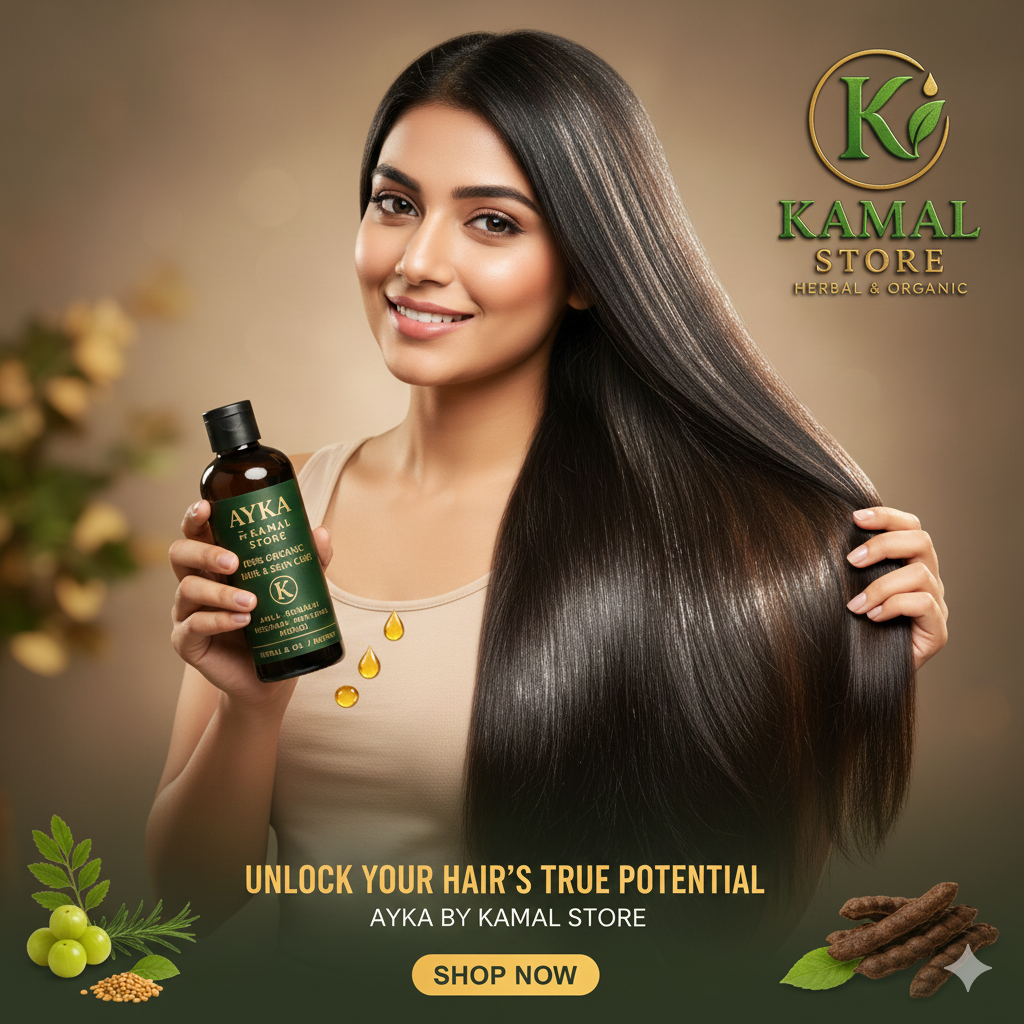 AYKA Organic Hair Oil by Kamal Store: Stops Hair Fall, Boosts Growth & Shine (100ml)