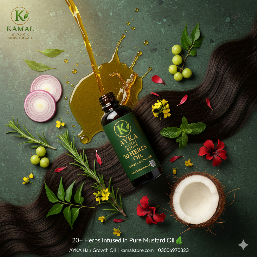 AYKA Hair Growth Oil 120ML – 20+ Herbs | Travel Size | Stops Hair Fall
