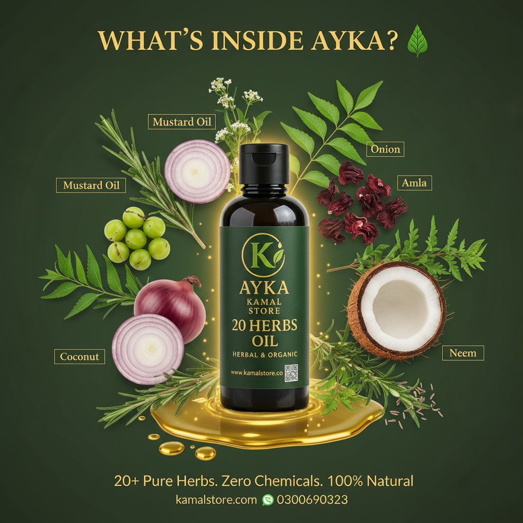 AYKA Hair Growth Oil 120ML – 20+ Herbs | Travel Size | Stops Hair Fall